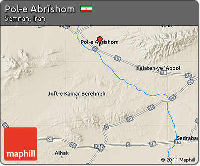 Shaded Relief Map of Pol-e Abrīshom