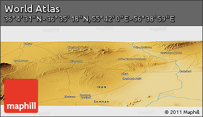 Physical Panoramic Map of the Area around 36° 19' 55" N, 56° 10' 29" E