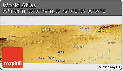 Physical Panoramic Map of the Area around 36° 19' 55" N, 56° 10' 29" E