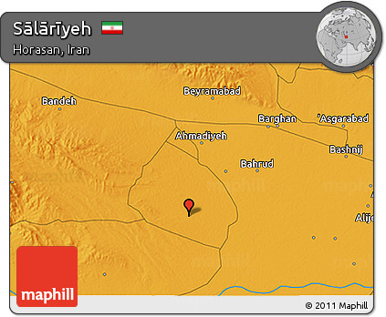 Political 3D Map of Sālārīyeh