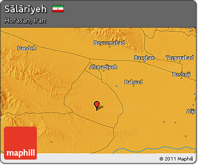 Political 3D Map of Sālārīyeh