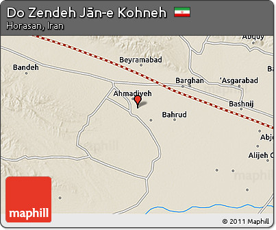 Shaded Relief 3D Map of Do Zendeh Jān-e Kohneh