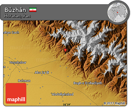 Physical Map of Būzhān