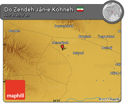 Physical Map of Do Zendeh Jān-e Kohneh