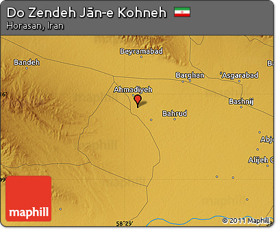 Physical Map of Do Zendeh Jān-e Kohneh