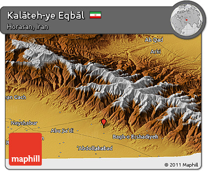 Physical Panoramic Map of Kalāteh-ye Eqbāl