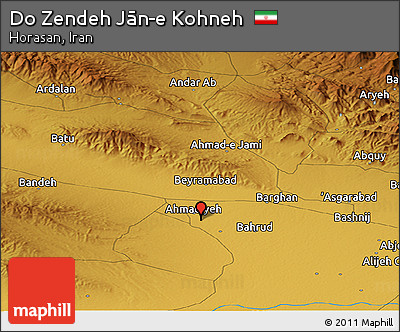 Physical Panoramic Map of Do Zendeh Jān-e Kohneh