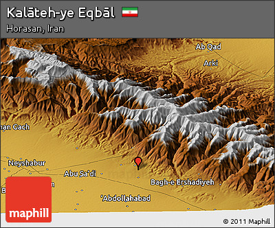 Physical Panoramic Map of Kalāteh-ye Eqbāl