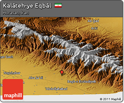Physical Panoramic Map of Kalāteh-ye Eqbāl