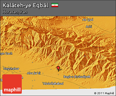 Political Panoramic Map of Kalāteh-ye Eqbāl