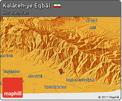Political Panoramic Map of Kalāteh-ye Eqbāl