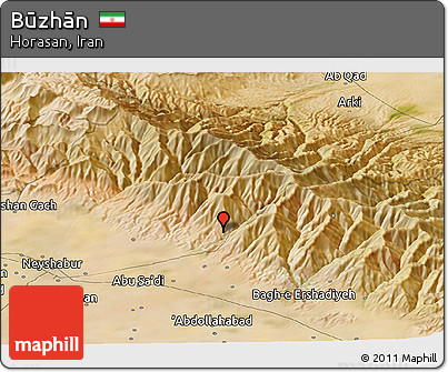 Satellite Panoramic Map of Būzhān