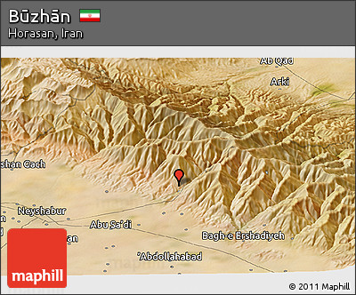 Satellite Panoramic Map of Būzhān