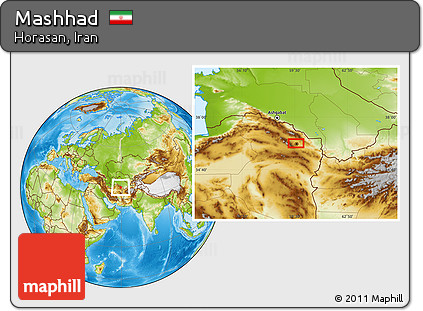 Physical Location Map of Mashhad