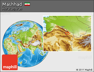Physical Location Map of Mashhad