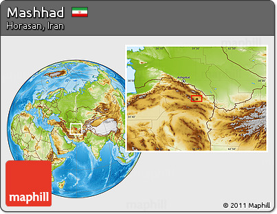 Physical Location Map of Mashhad