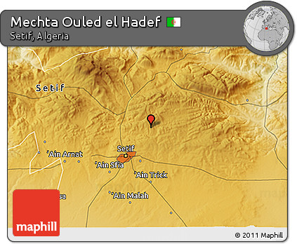 Physical 3D Map of Mechta Ouled El Hadef