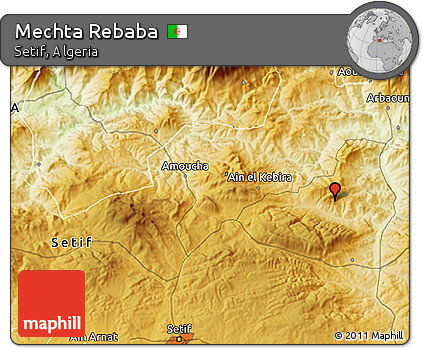 Physical 3D Map of Mechta Rebaba