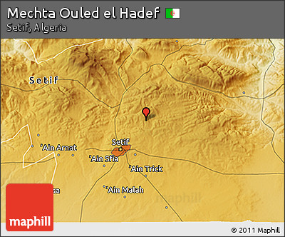 Physical 3D Map of Mechta Ouled El Hadef