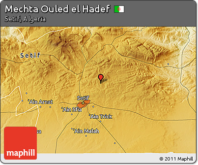 Physical 3D Map of Mechta Ouled El Hadef