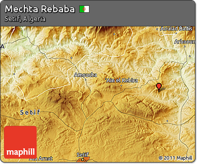 Physical 3D Map of Mechta Rebaba