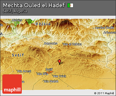 Physical Panoramic Map of Mechta Ouled El Hadef