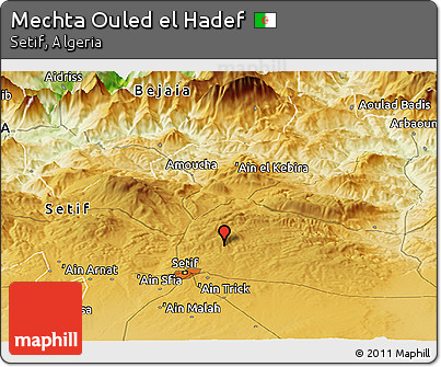 Physical Panoramic Map of Mechta Ouled El Hadef