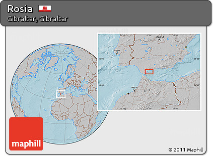 Gray Location Map of Rosia, hill shading