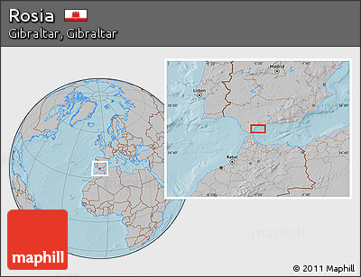 Gray Location Map of Rosia, hill shading
