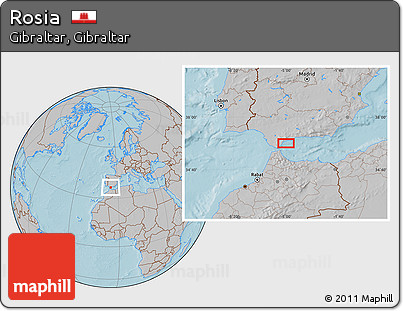 Gray Location Map of Rosia, hill shading