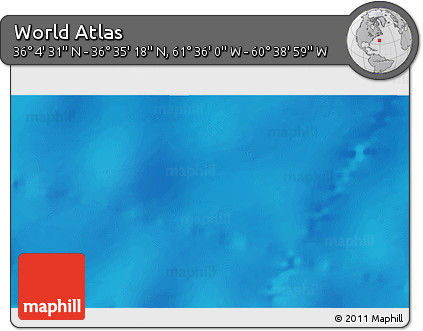 Physical 3D Map of the Area around 36° 19' 55" N, 61° 7' 30" W