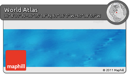 Physical Panoramic Map of the Area around 36° 19' 55" N, 61° 7' 30" W