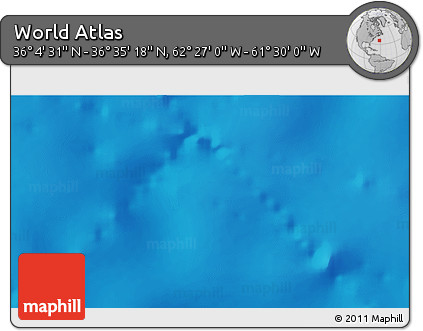 Physical 3D Map of the Area around 36° 19' 55" N, 61° 58' 30" W