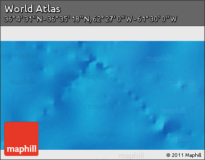 Physical 3D Map of the Area around 36° 19' 55" N, 61° 58' 30" W