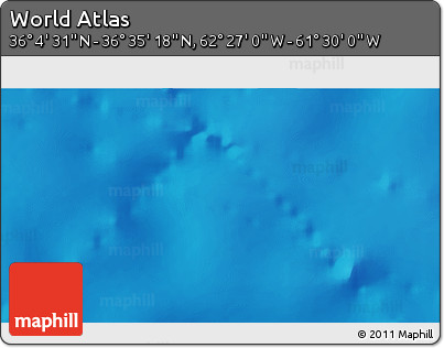 Physical 3D Map of the Area around 36° 19' 55" N, 61° 58' 30" W