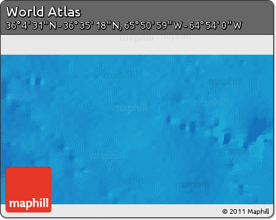 Physical 3D Map of the Area around 36° 19' 55" N, 65° 22' 30" W