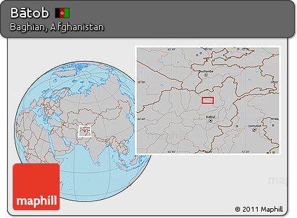 Gray Location Map of Bātob