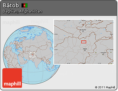 Gray Location Map of Bātob