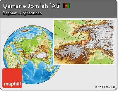 Physical Location Map of Qamar-e Jom`eh `Alī