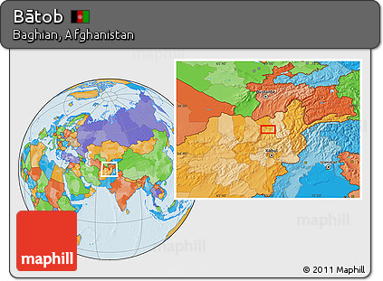 Political Location Map of Bātob