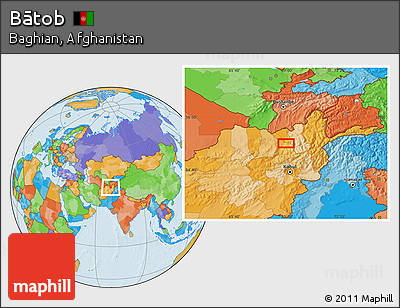 Political Location Map of Bātob