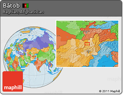 Political Location Map of Bātob