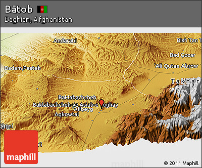 Physical Panoramic Map of Bātob