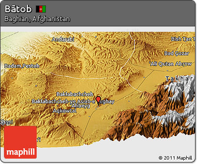 Physical Panoramic Map of Bātob