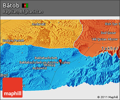 Political Panoramic Map of Bātob