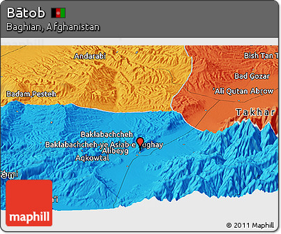 Political Panoramic Map of Bātob