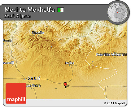 Physical 3D Map of Mechta Mekhalfa