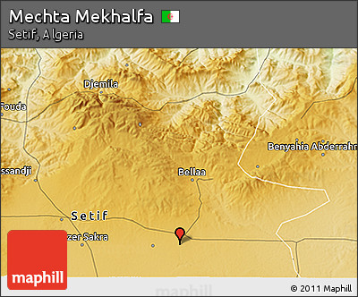 Physical 3D Map of Mechta Mekhalfa