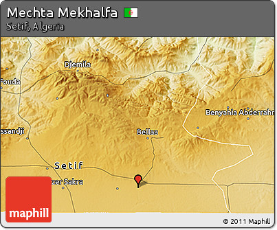 Physical 3D Map of Mechta Mekhalfa
