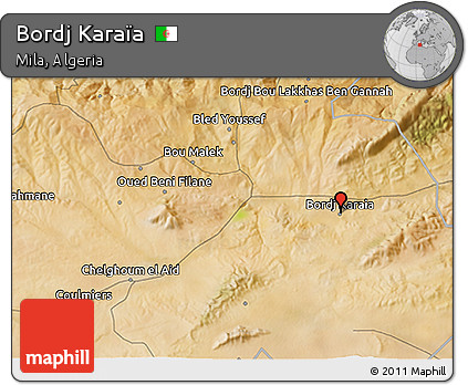 Satellite 3D Map of Bordj Karaïa